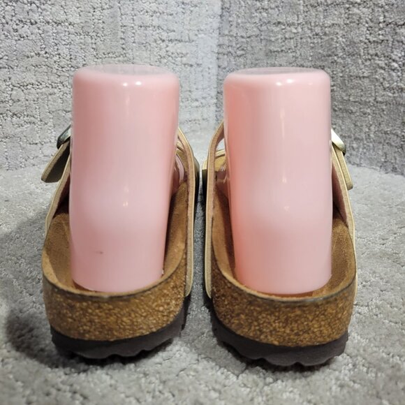 Birkenstock Arizona Size 38 L7 M5 Narrow Golden Birko-Flor Double Strap Sandals - Picture 4 of 11